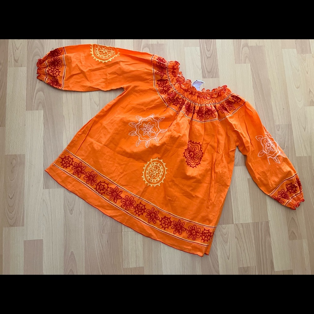 Ninety Orange Embroidered Top Size PM New